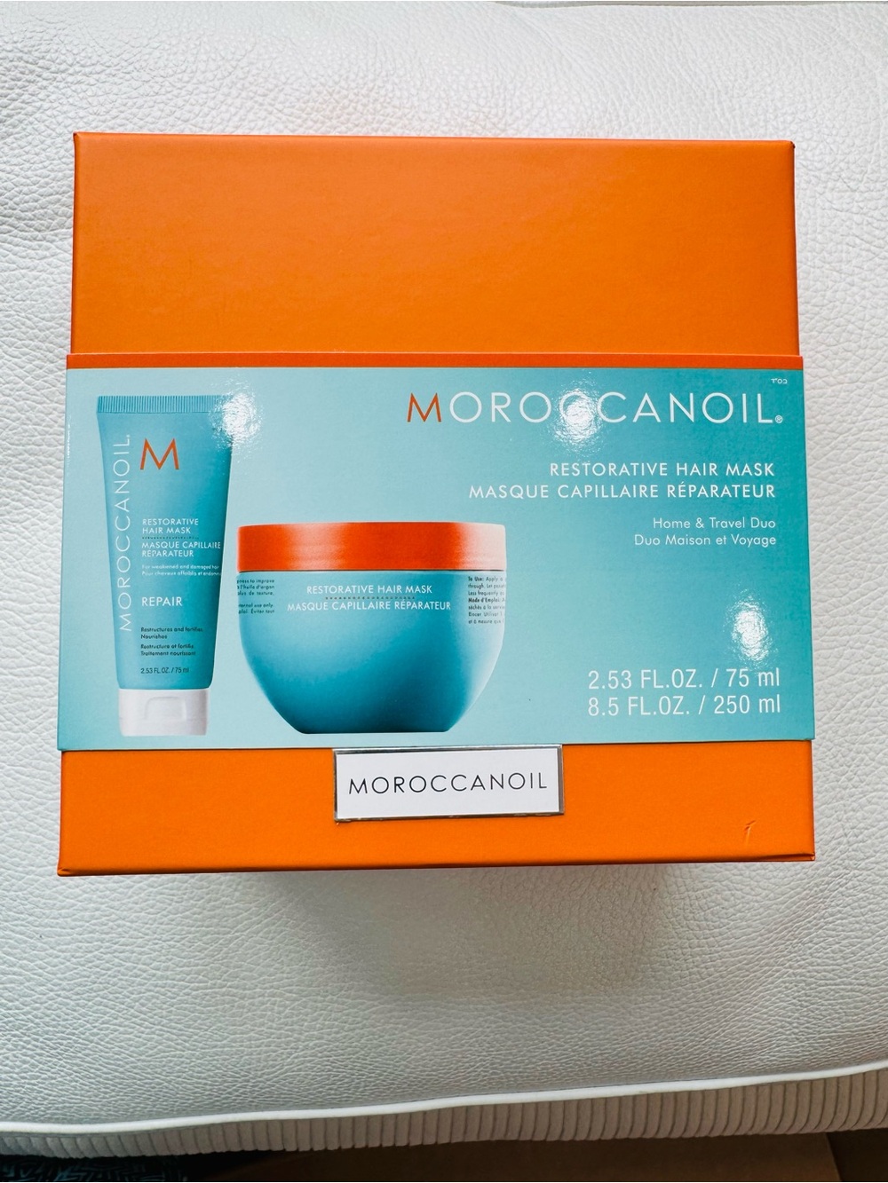 MOROCCANOIL RESTORATIVE HAIR MASK Home & Travel Duo 2.5oz and 8.5oz new in box